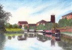 Middlewich branch, Trent & Mersey Canal :: pastels drawing by kind permission of mojacobs